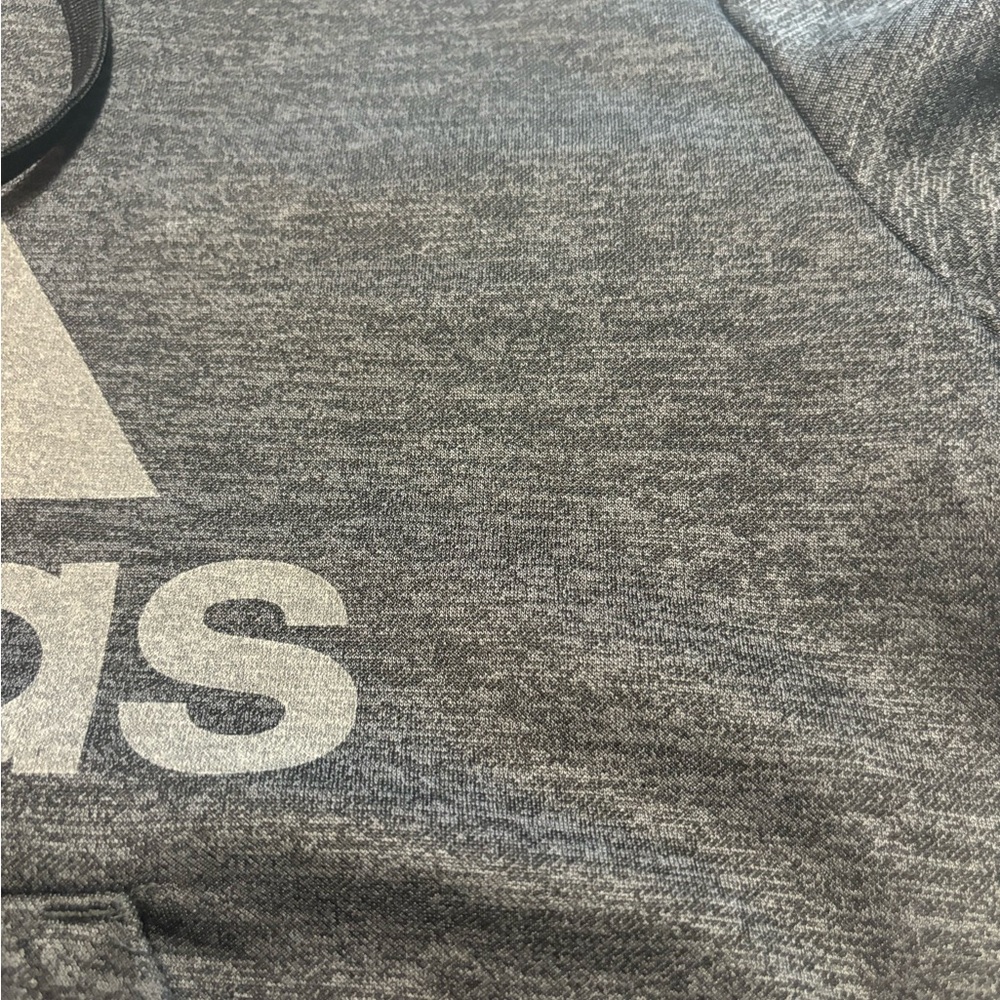 Adidas Unisex‎ Gray Black Long Sleeve Hoodie Sweatshirt Size M w/ Thumbholes - Picture 9 of 16